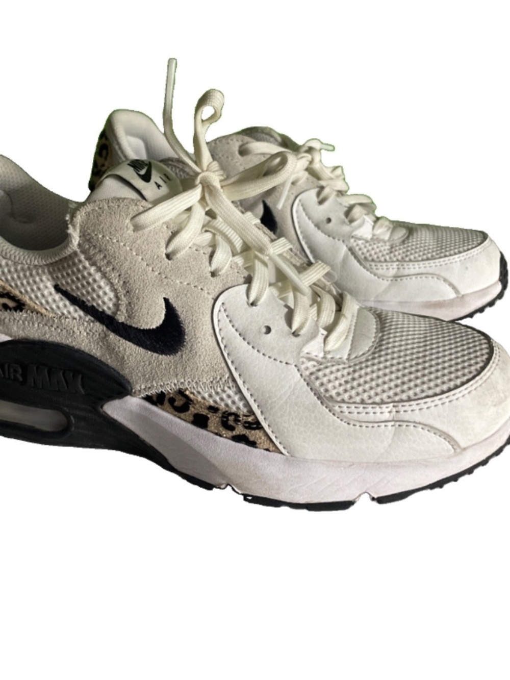 Nike Air Max Excee Athletic Shoes White Leopard Print HQ2115-100 Women’s Sz 6  E